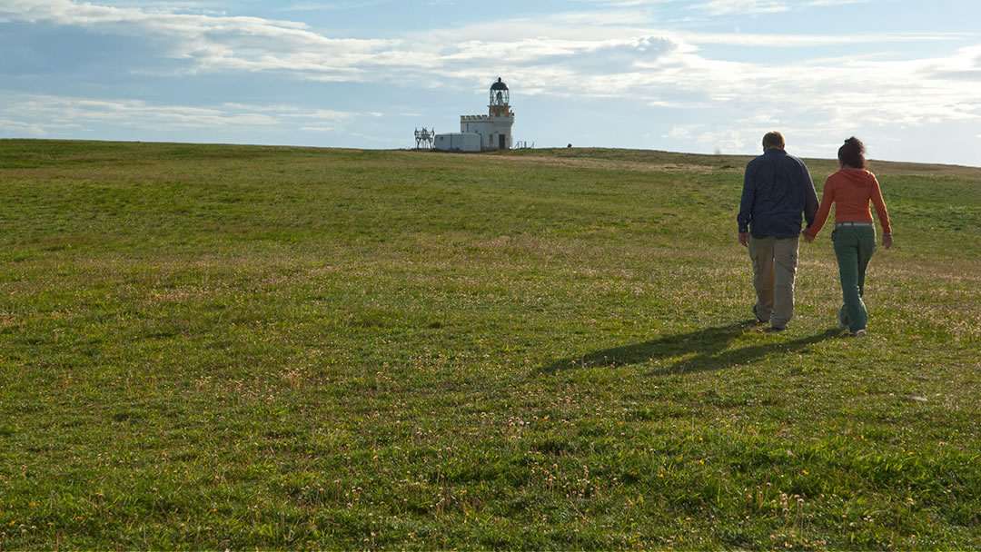 Walking to the lighthouse on the Brough of Birsay, Orkney