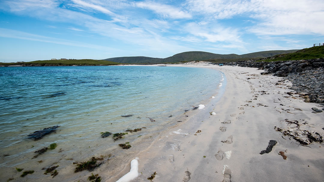 Minn beach - a sand tombolo in Shetland