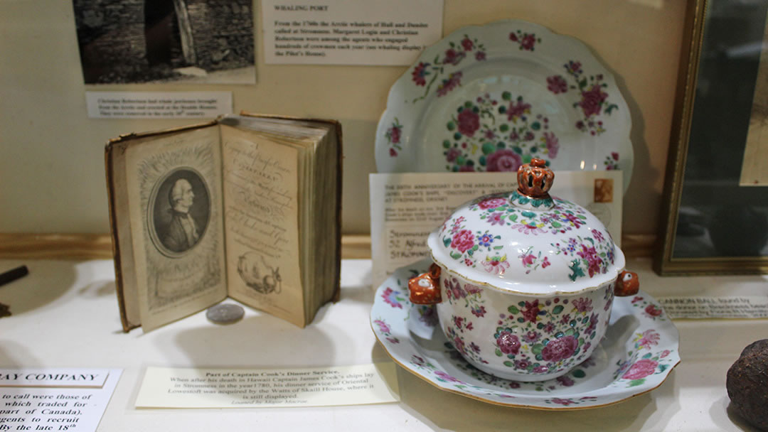 Captain Cook's tea set in Stromness Museum, Orkney