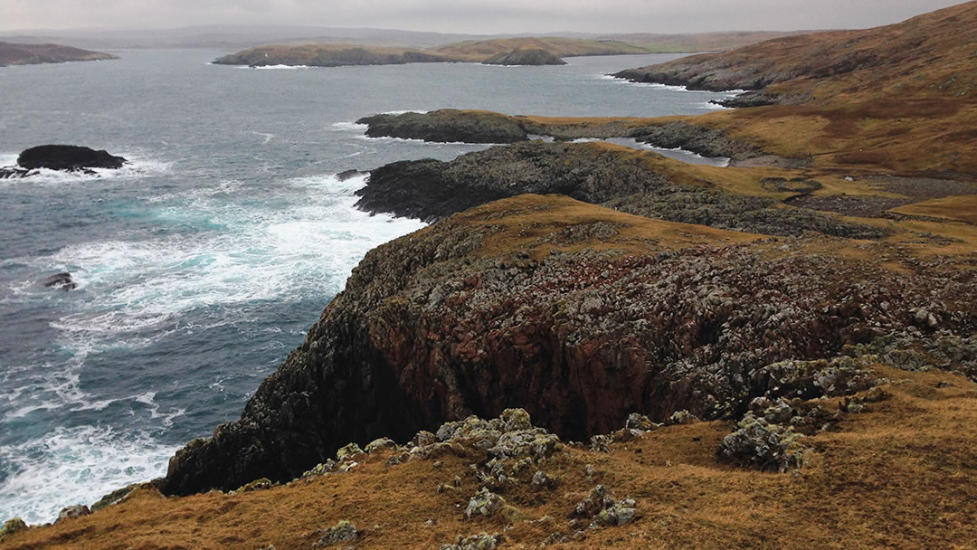 Cliffs around Culswick Broch, Shetland