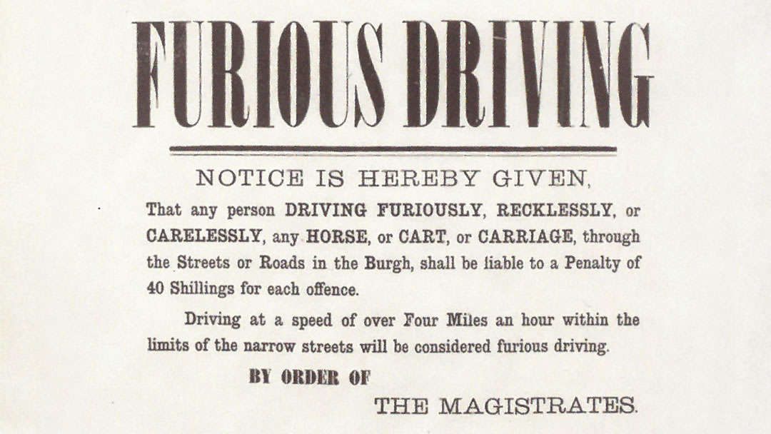 Furious Driving notice from Stromness