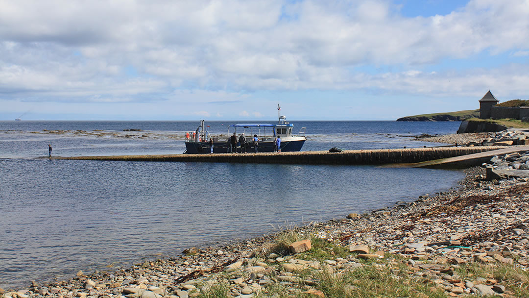 The Mousa Ferry jetty in Shetland