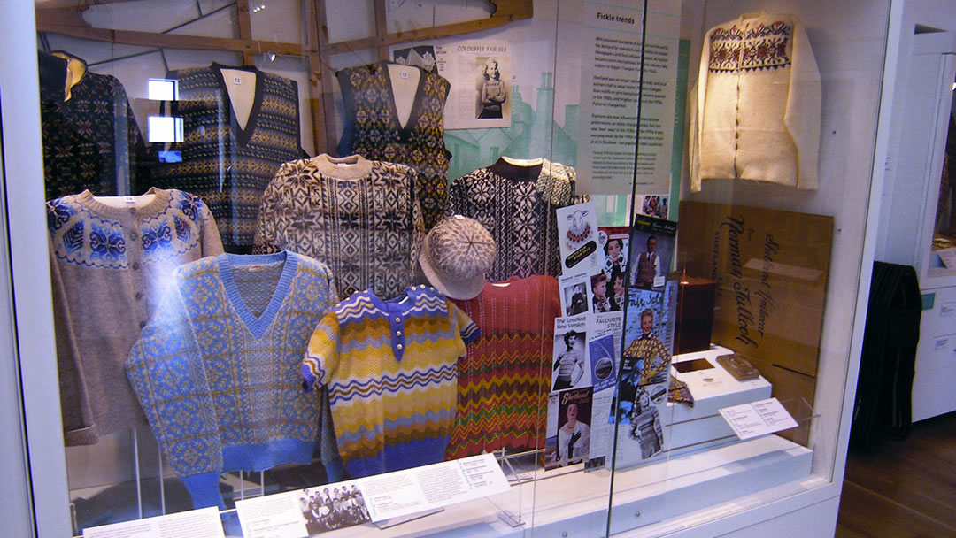 Textiles display at the Shetland Museum and Archives