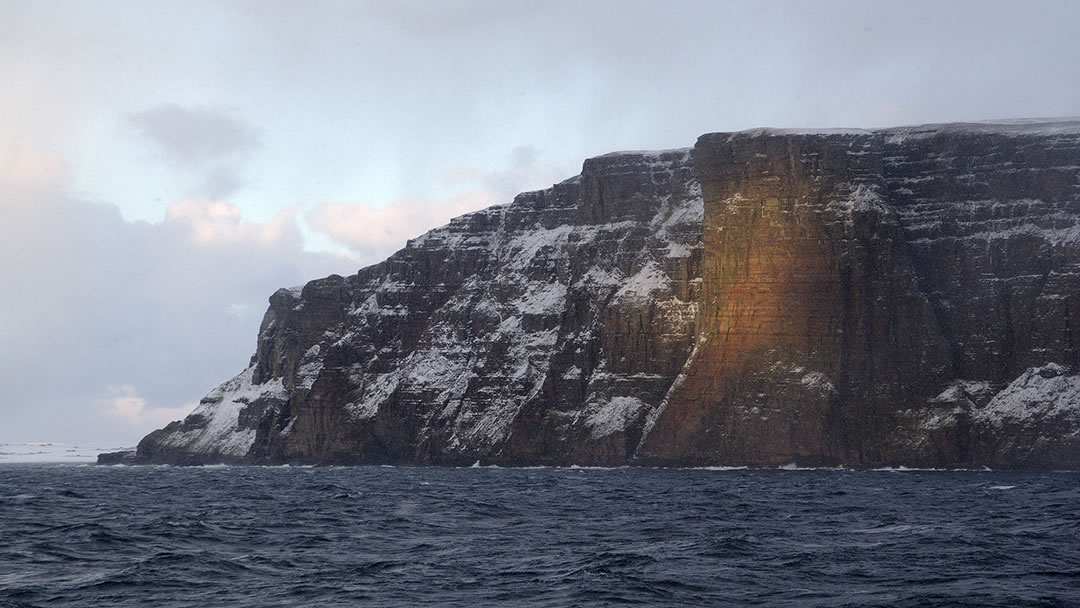 St John's Head in the snow, Hoy, Orkney