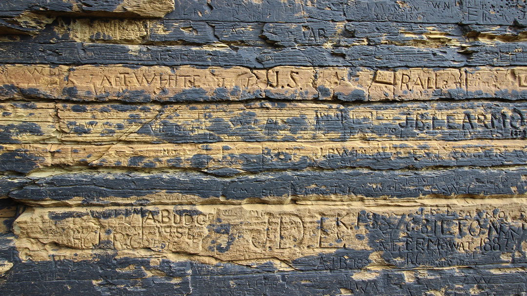 Detail at the naming stone, Billia Croo, Stromness, Orkney