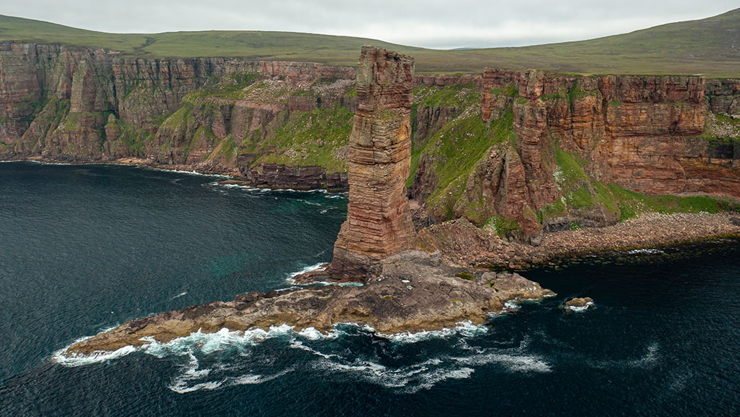 The Old Man of Hoy from the air