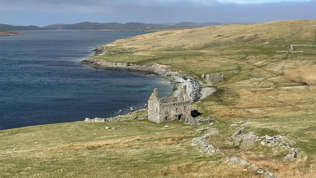 The ruined house on the Grobsness road, Shetland