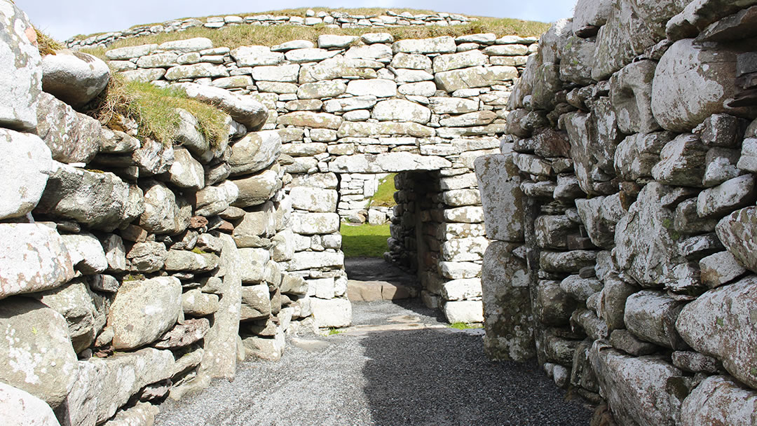 Entrance to Clickimin broch in Shetland