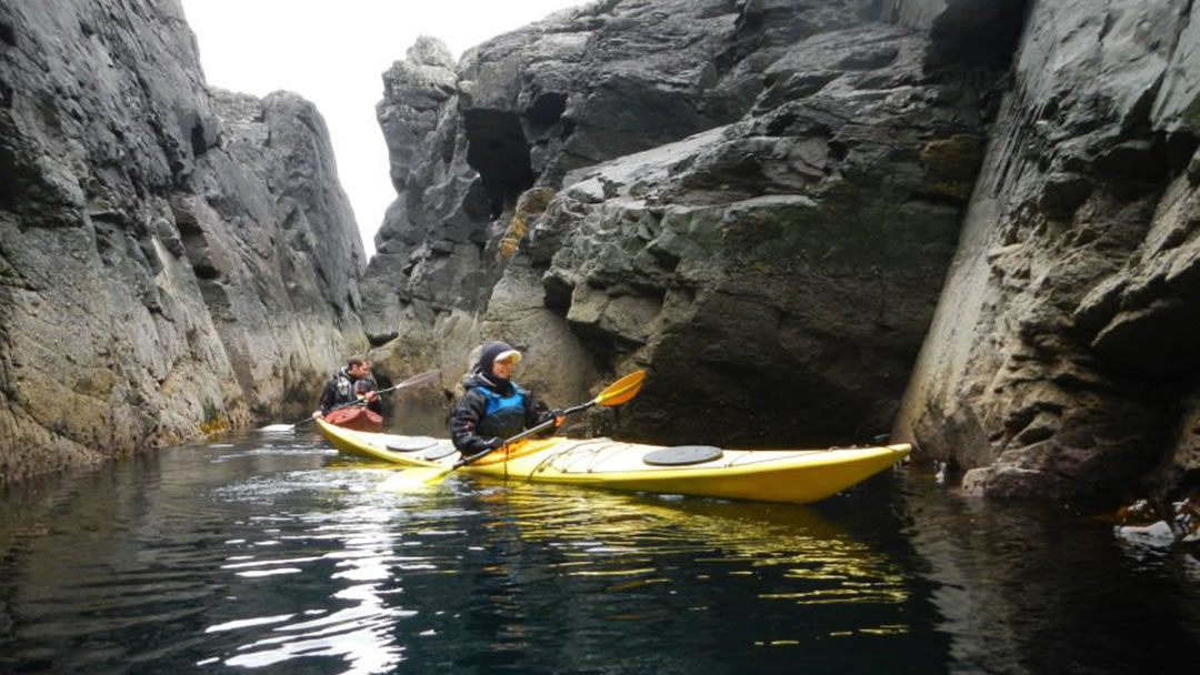 Seeing Shetland's coastline from a sea kayak