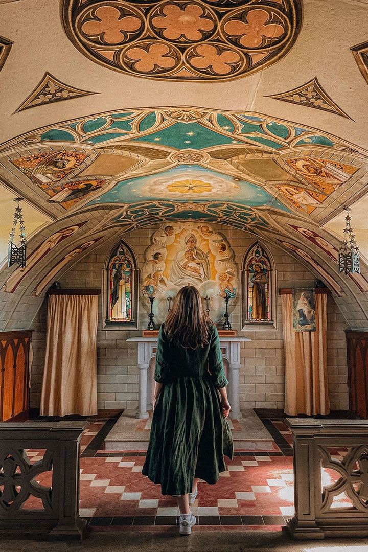 Georgina in the Italian Chapel in Orkney