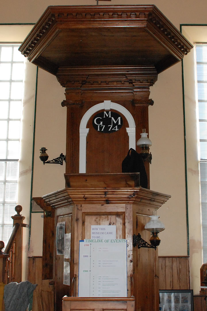 The pulpit where Rev Mackenzie read out eviction notices