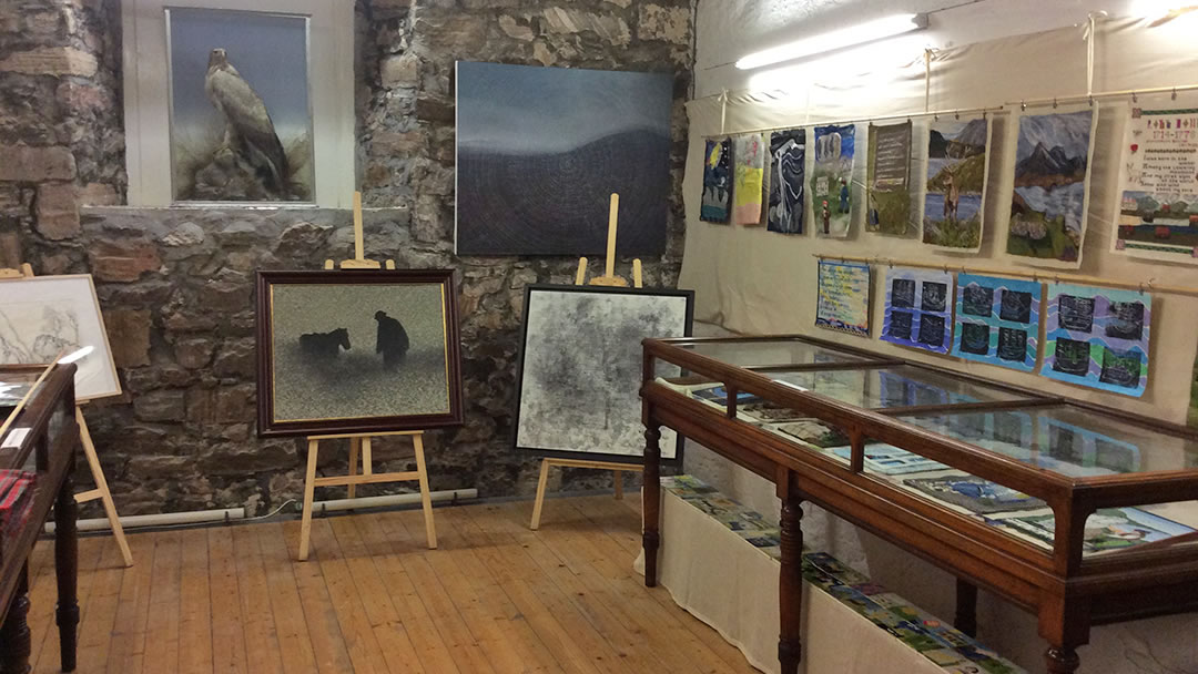 Rob Donn exhibition set up in Strathnaver Museum