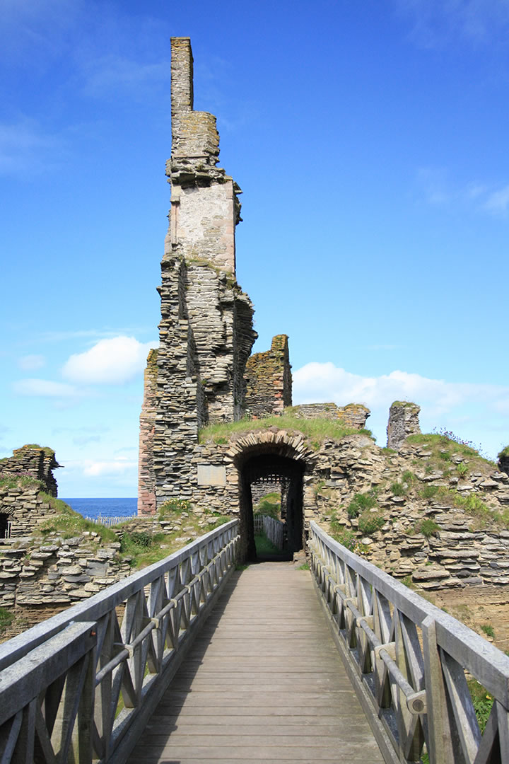 Footbridge at Castle Sinclair Girnigoe in Caithness