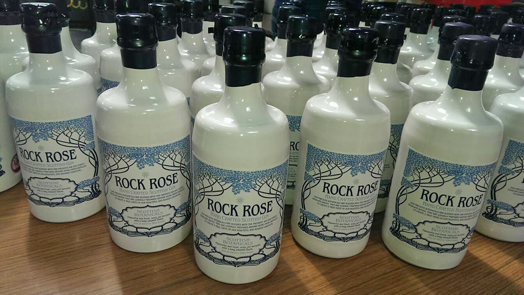 Rock Rose Gin bottles