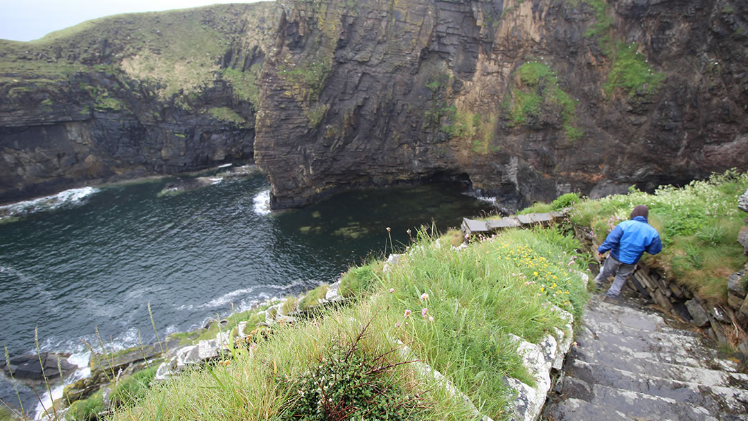 Descending the Whaligoe steps near Wick