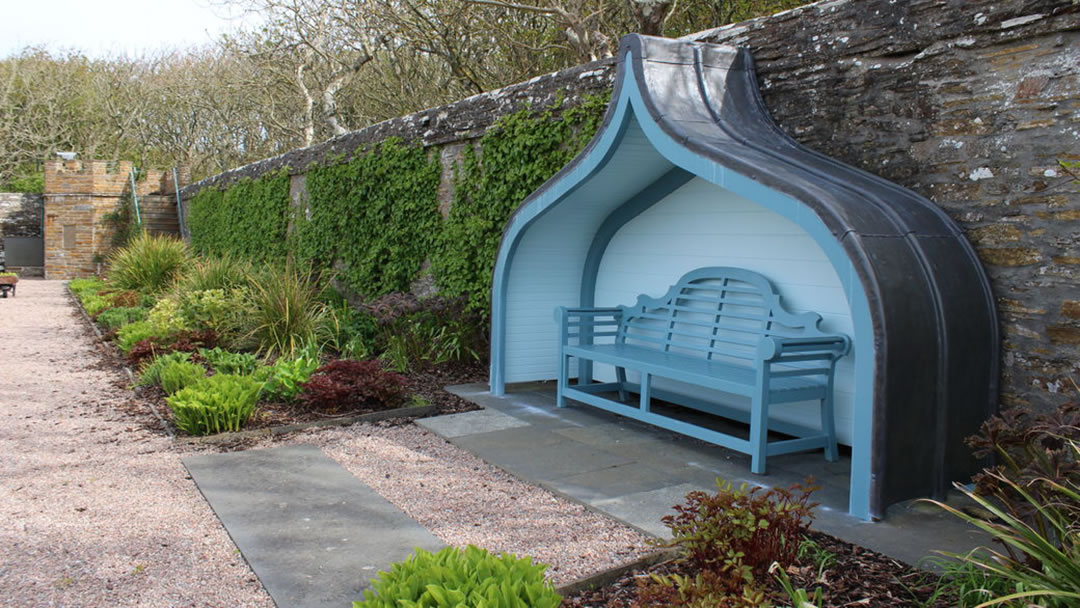 Blue Arbour in the gardens at the Castle of Mey