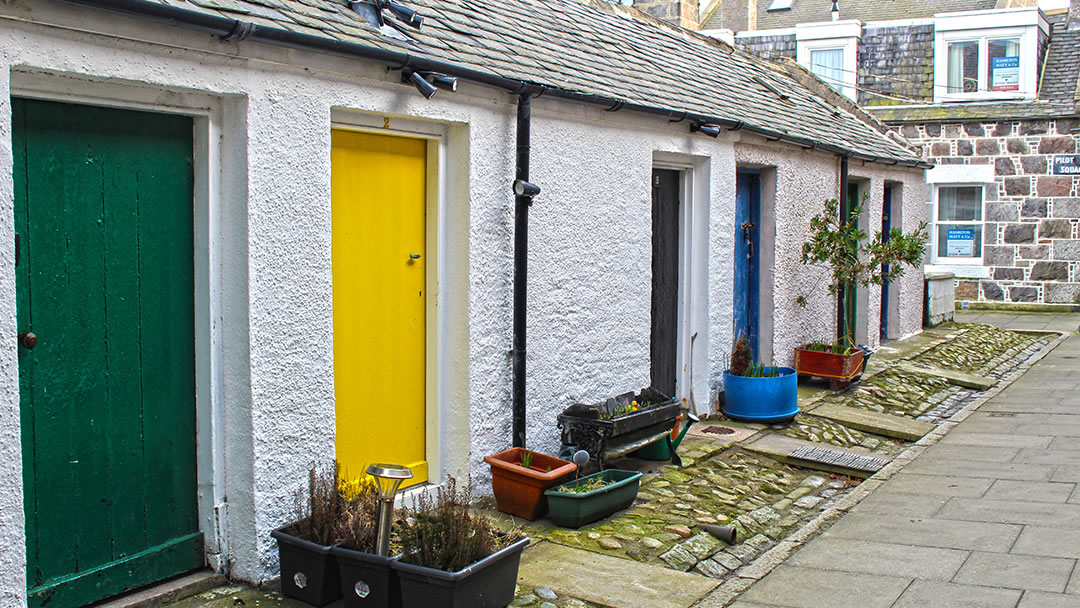 Colourful doors in Footdee, Aberdeen