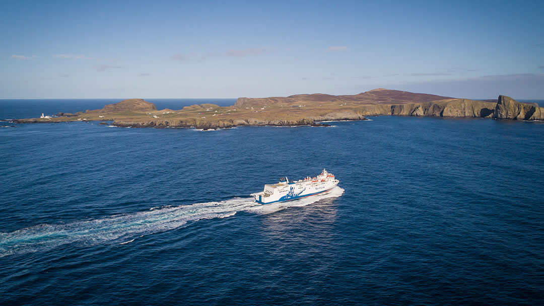 NorthLink ships sail past Fair Isle on their journey from Aberdeen to Shetland