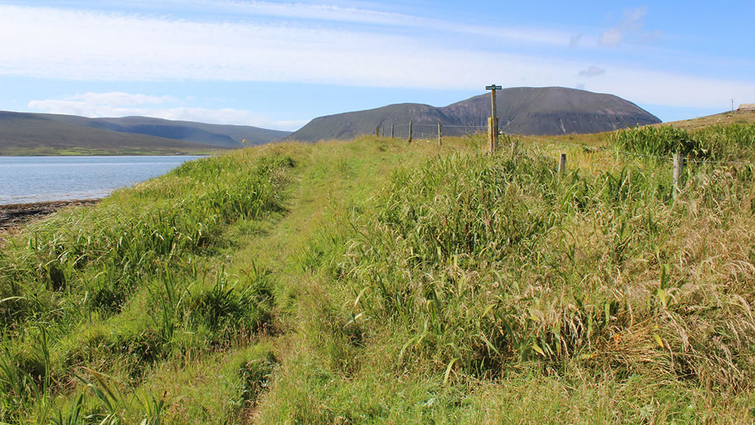 The rough coastal path on Graemsay in Orkney