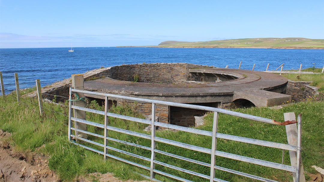 The twin 6-pound gun mounting on Graemsay