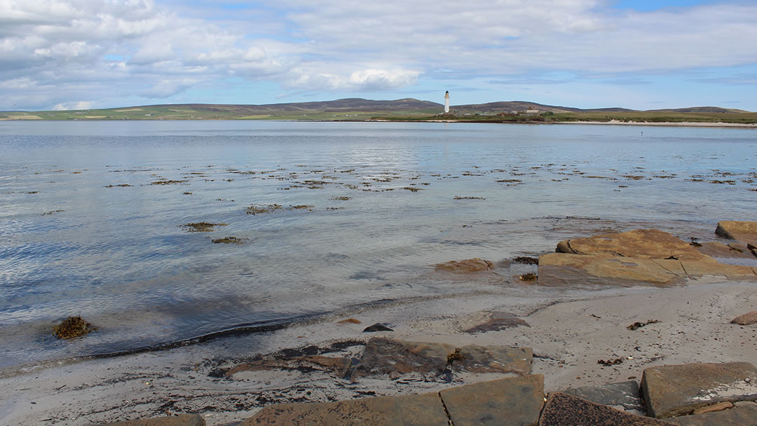 The waters edge at Sandside Bay in Graemsay