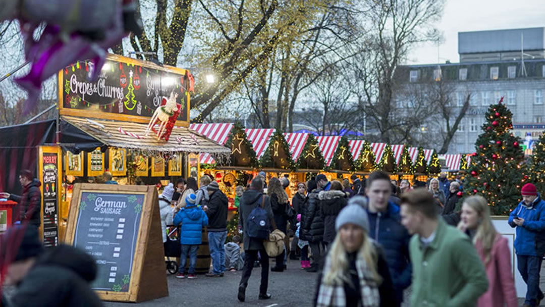 Stalls at the Aberdeen Christmas Market