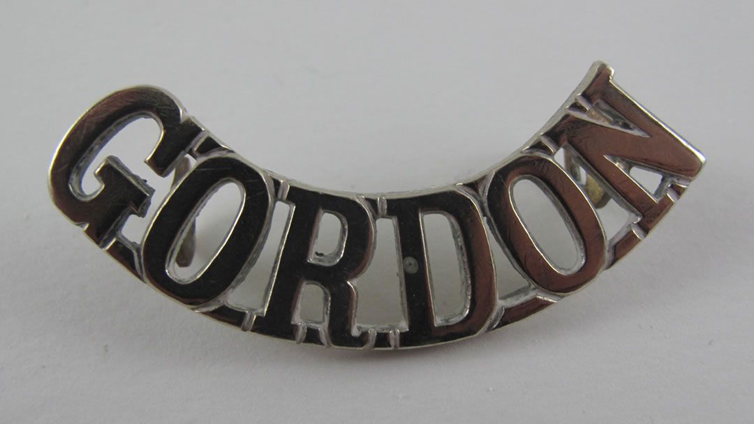 The Gordon Highlander shoulder title