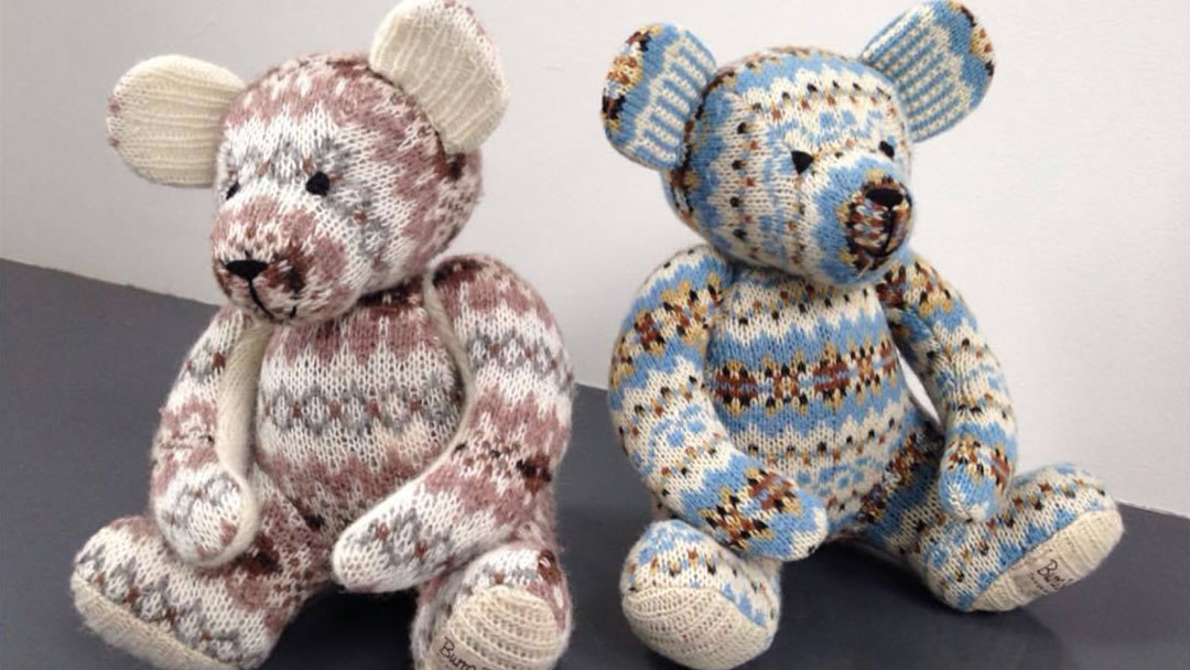 Recent Burra Bear commission in Fair Isle patterns