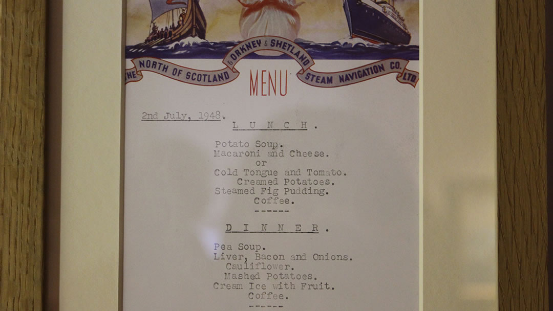 North Boats menu in the Aberdeen Maritime Museum