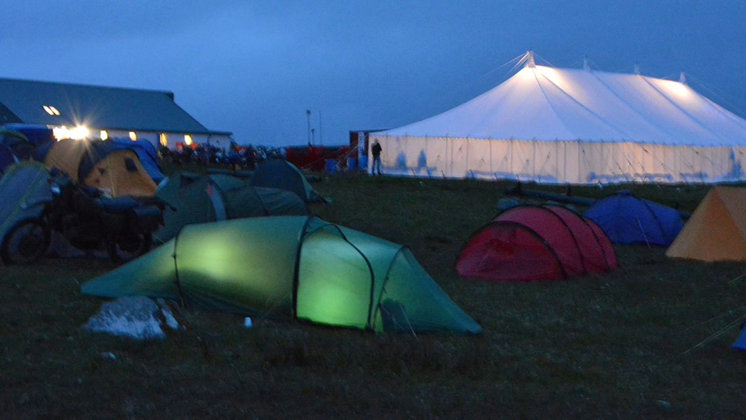 Tents at the Simmer Dim Rally, Shetland