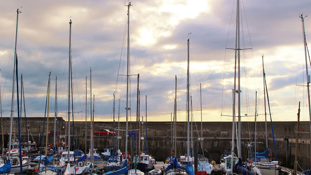 View of Whitehills harbour