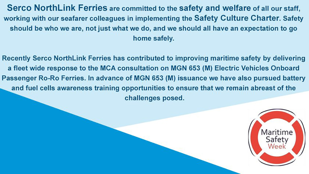 Marine Superintendent, Connor McGarry, shares his thoughts on maritime safety at NorthLink Ferries