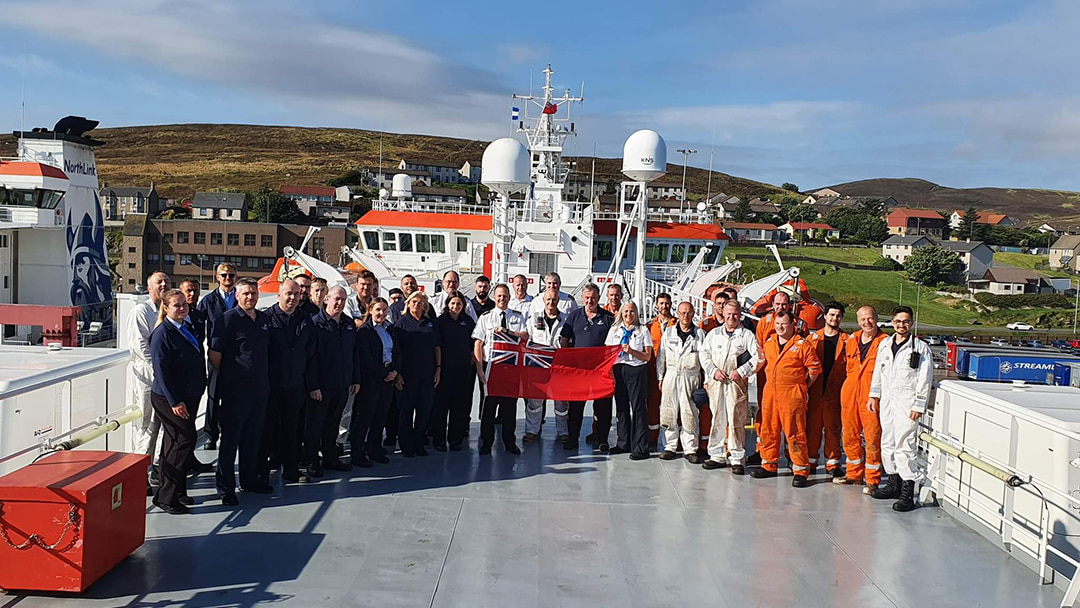 NorthLink Ferries' crew celebrating Merchant Navy Day