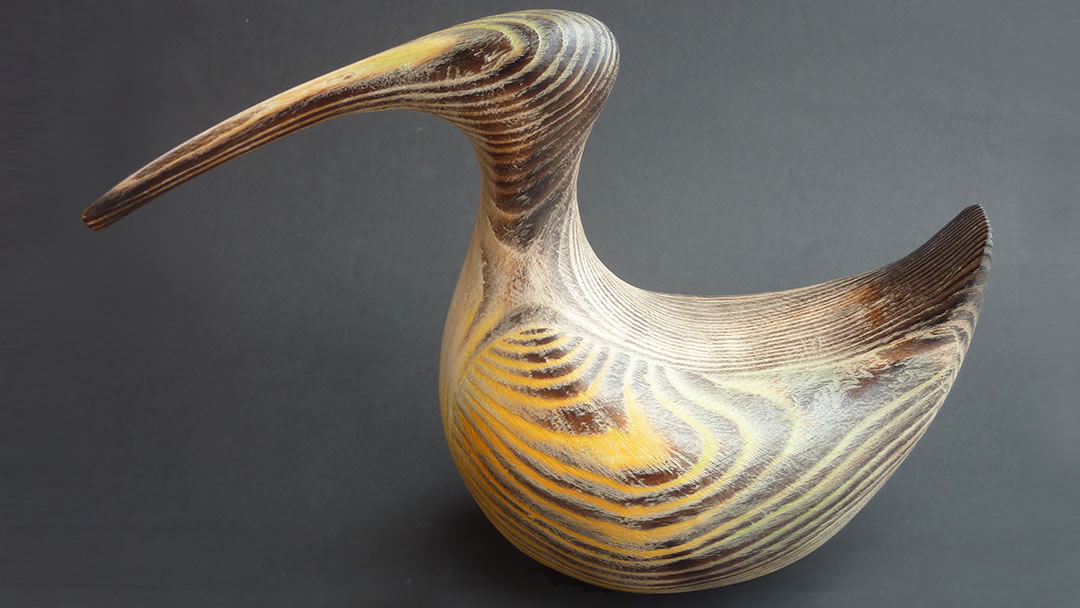 Curlew bird carving