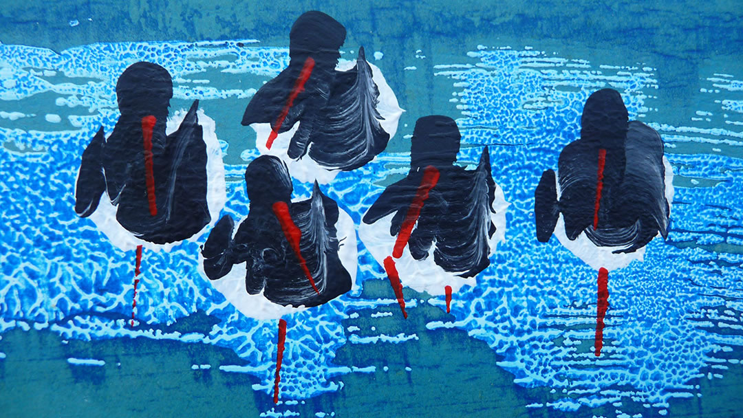 Oystercatchers painting