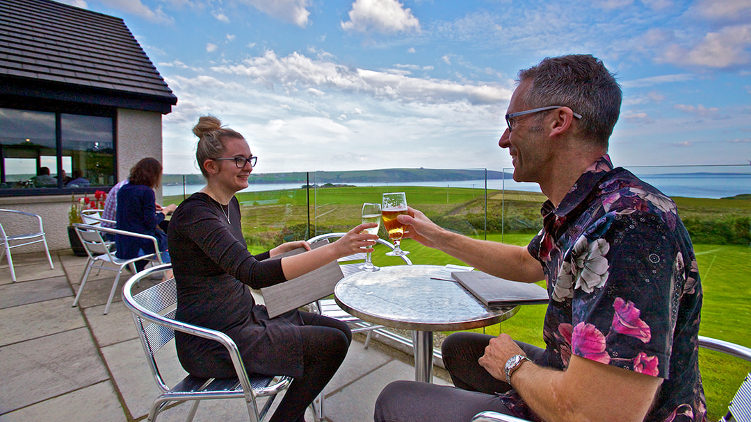 Couple enjoying a meal at the Foveran restaurant in Kirkwall, Orkney