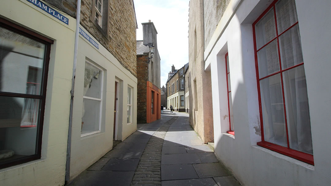Dundas Street in Stromness, Orkney is very narrow