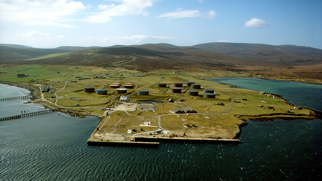 Lyness in Orkney from the air