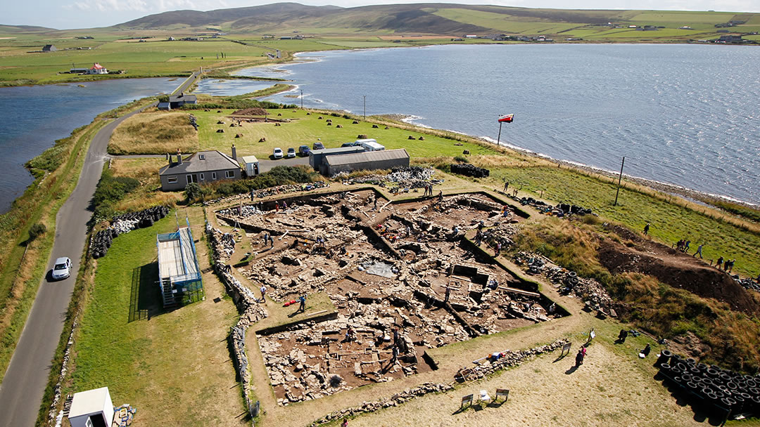 Overview of the main trench looking south towards the Stones of Stenness