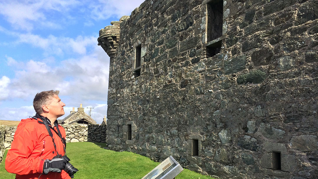 Robin visiting Muness Castle