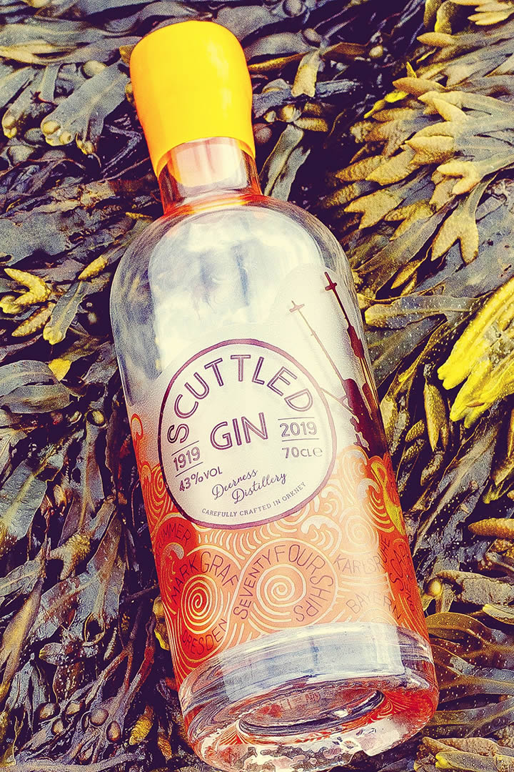 Scuttled gin from Deerness Distillery in Orkney