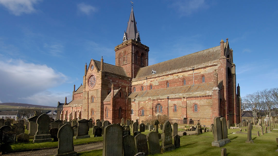St Magnus Cathedral and kirkyard in Kirkwall, Orkney