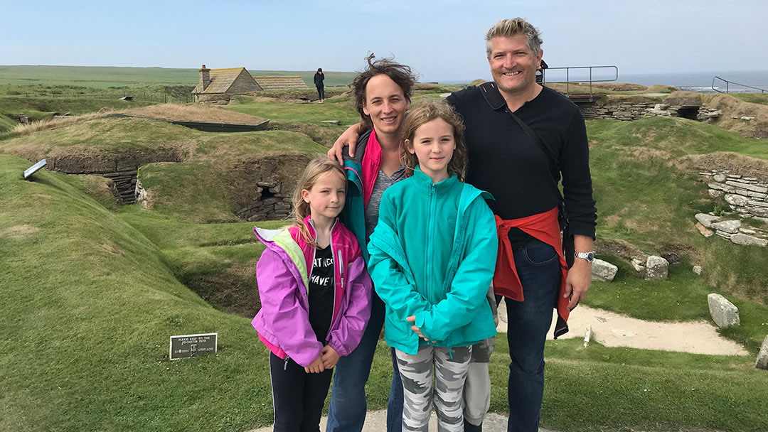 The McKelvies visiting Skara Brae
