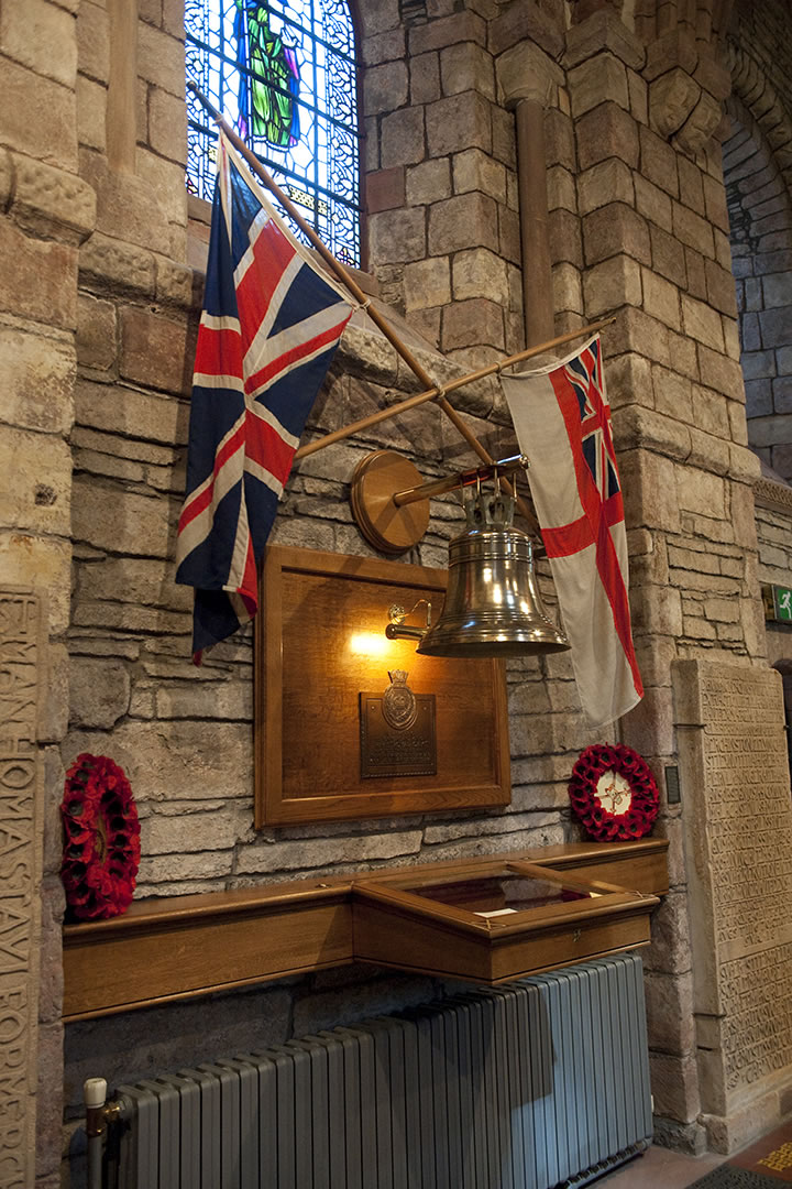 The Royal Oak bell pictured in St Magnus Cathedral