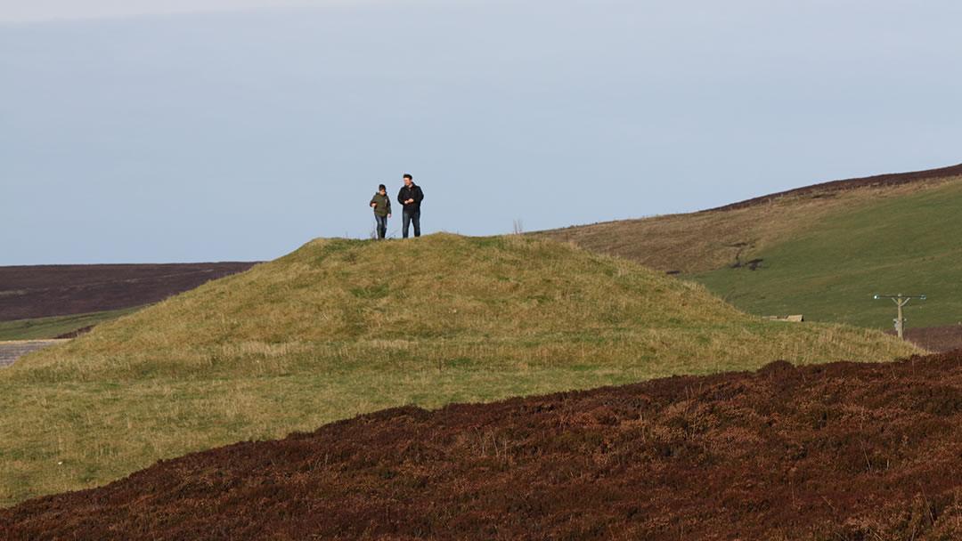 The most prominent mound at the Knowes of Trotty in Orkney