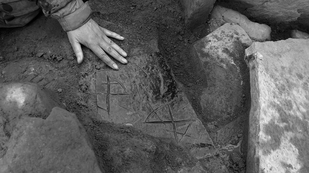 Butterfly stone at the Ness of Brodgar