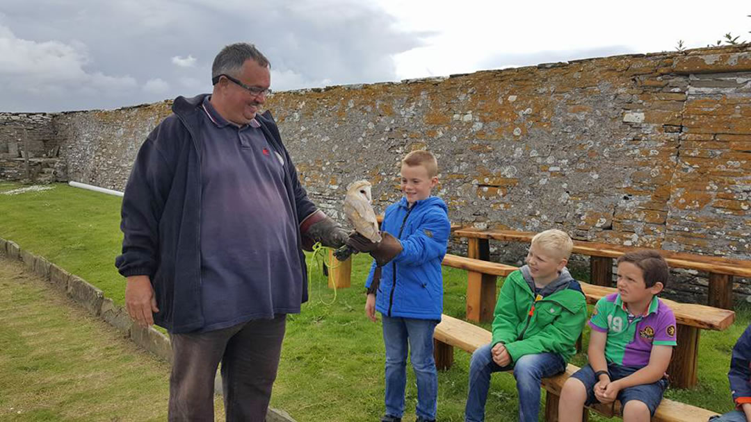 Children at Skaill House Falconry, Orkney