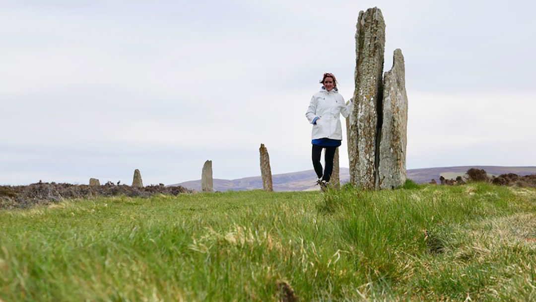 Monica at the Ring of Brodgar in Orkney