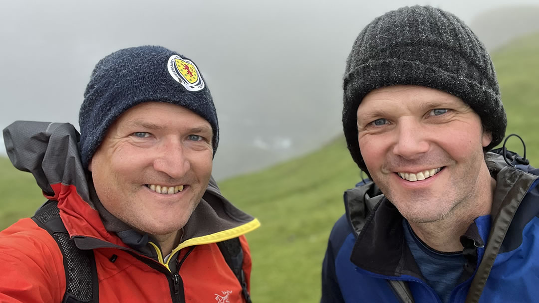 Robin McKelvie hiking on Unst