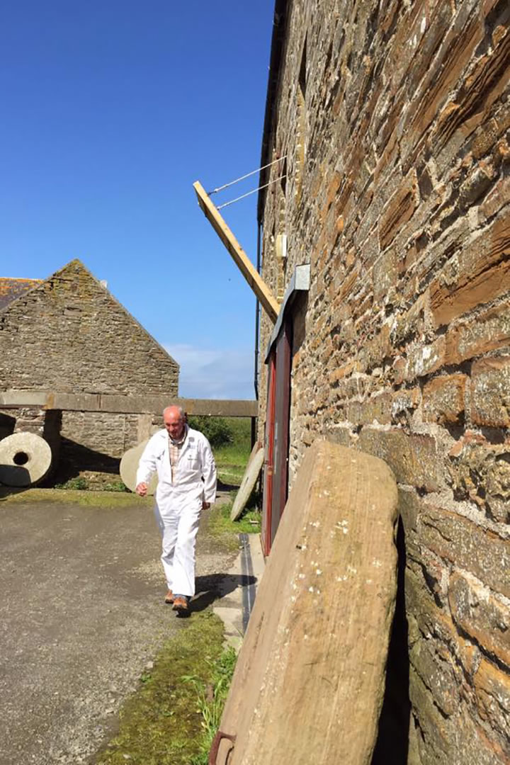 The tour guide at the Barony Mill, Orkney